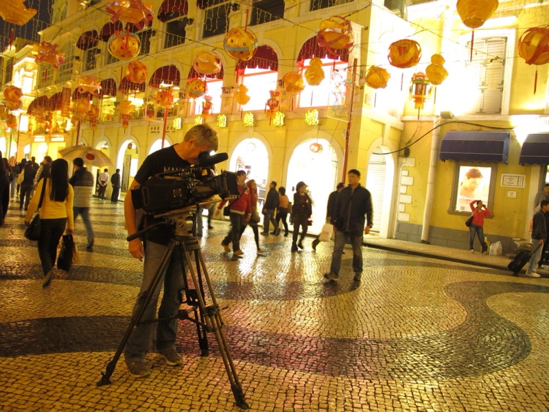 Filming on location in Macau