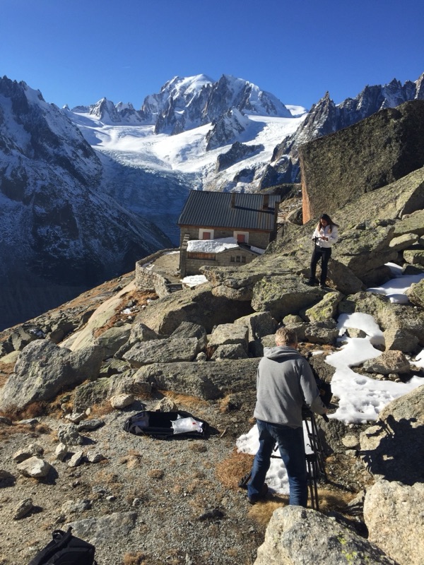 Filming in Chamonix, France